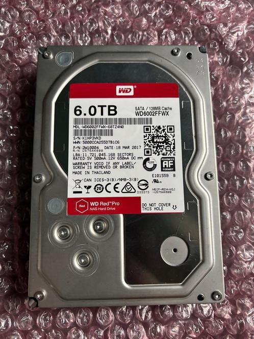 Western Digital WD RED PRO 6TB WD6002FFWX, Computers en Software, Harde schijven, Gebruikt, Server, Intern, HDD, SATA, Ophalen