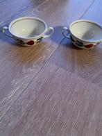 Boerenbond soep koppen en boerenbont soep borden, Verzenden, Zo goed als nieuw, Bord(en), Aardewerk