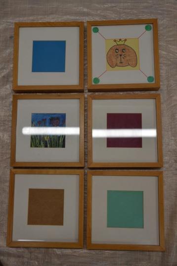 6 houten fotolijstjes beschikbaar voor biedingen