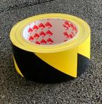Markerings tape pvc geel zwart voor rubber sportvloer, Nieuw, Ophalen of Verzenden
