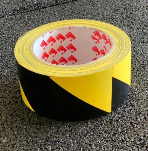 Markerings tape pvc geel zwart voor rubber sportvloer, Sport en Fitness, Fitnessmaterialen, Nieuw, Ophalen of Verzenden