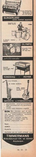 Retro reclame 1964 Timmermans Philicorda orgel, Verzenden, Overige typen
