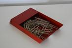 Vintage metalen rood paperclip bakje NVF 60's industrieel, Ophalen of Verzenden, Gebruikt