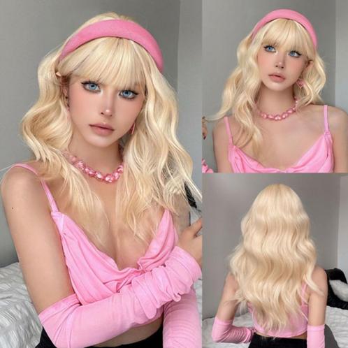 Barbie pruik lichtblond lang haar met slagen en pony, Sieraden, Tassen en Uiterlijk, Uiterlijk | Haarverzorging, Nieuw, Pruik of Haarverlenging