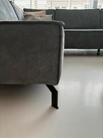 Hoekbank microleder grijsblauw, Huis en Inrichting, Ophalen, Hoekbank, Zo goed als nieuw, 150 cm of meer
