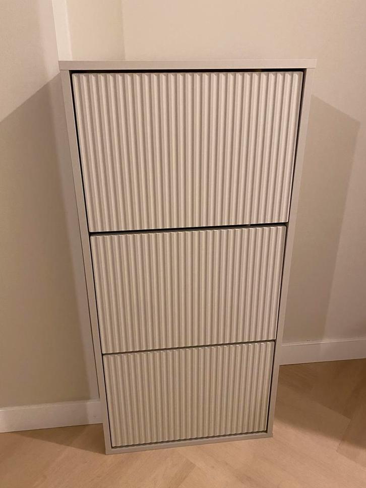 Schoenenkast 3-vakken beige/greige, Huis en Inrichting, Kasten | Schoenenkasten, Nieuw, Ophalen
