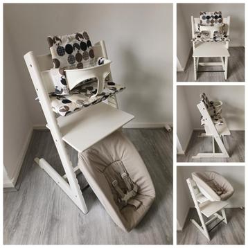 Stokke Tripp Trapp wit+babyset,kussenset,newbornset  beschikbaar voor biedingen