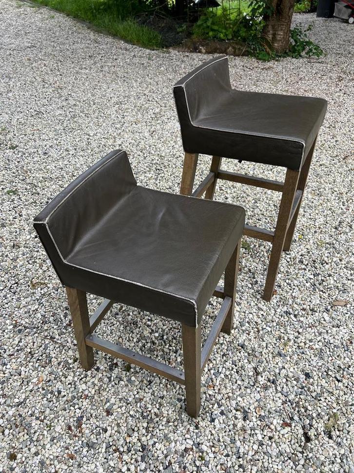 Piet Boon Barkrukken - Hoog & Laag, Huis en Inrichting, Barkrukken, Gebruikt, 60 tot 90 cm, Hout, 5 krukken of meer, Met voetsteun