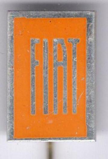 FIAT oranje op aluminium auto speldje ( B_049a ) beschikbaar voor biedingen