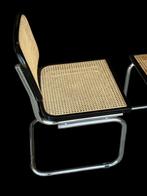 Twee Cesca Thonet style stoelen webbing S32 Marcel Breuer, Huis en Inrichting, Stoelen, Twee, Gebruikt, Ophalen of Verzenden, Zwart