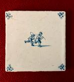 17e eeuw Delfts Blauw Tegel Touwtjespringen Kinderspeltegel, Ophalen of Verzenden