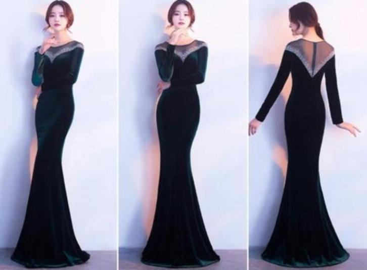 Fluwelen lange Jurk maat M, NIEUW! SUPER CADEAUTIP!, Kleding | Dames, Gelegenheidskleding, Nieuw, Galajurk, Maat 38/40 (M), Groen