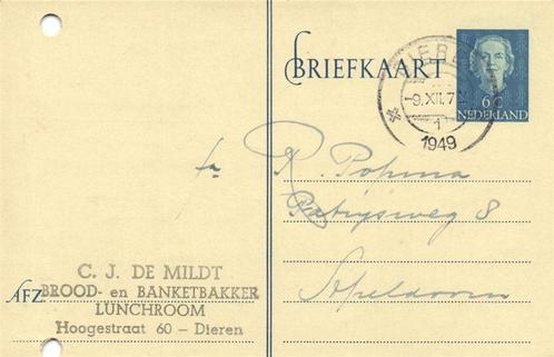 C.J. de Mildt, Dieren - 12.1949 - briefkaart, Postzegels en Munten, Brieven en Enveloppen | Nederland, Briefkaart, Ophalen of Verzenden