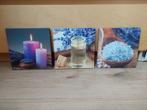 3x klein canvas met wellness-thema, Ophalen of Verzenden, Gebruikt