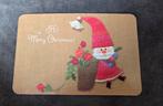 Geborduurde kerstman - Vintage kerstkaart, Verzamelen, Ansichtkaarten | Themakaarten, Verzenden, 1960 tot 1980, Gelopen, Feest(dag)