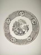Oud brocante schaaltje bordje zwart barok landschap Frans ?, Antiek en Kunst, Ophalen of Verzenden