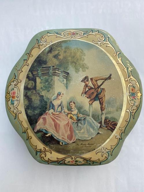 Vintage blikken doos Côte d’Or België "The Music Lesson", Verzamelen, Blikken, Gebruikt, Overige, Overige merken, Verzenden