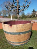 Groot Eikenhouten BloembakWijnvat Minivijver 200 liter, Ophalen, Rond, Nieuw, Tuin