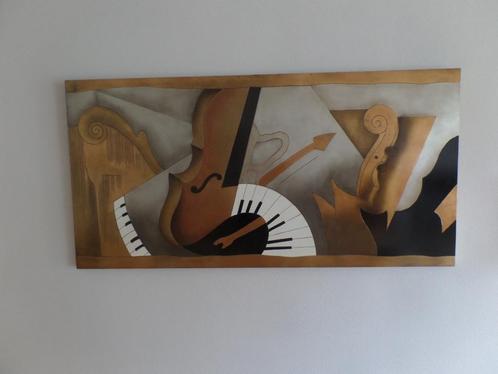 Metalen kunst paneel voor bijvoorbeeld boven de piano, Antiek en Kunst, Kunst | Schilderijen | Modern, Ophalen