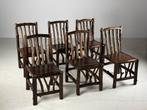 6x Vintage eetkamerstoel stam, Ophalen, Gebruikt, Bruin, Vijf, Zes of meer stoelen
