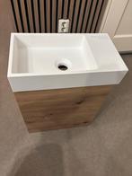 Eikenhout fontein wc meubel, Huis en Inrichting, Badkamer | Badkamermeubels, Zo goed als nieuw, Minder dan 100 cm, Wasbak of Wastafel