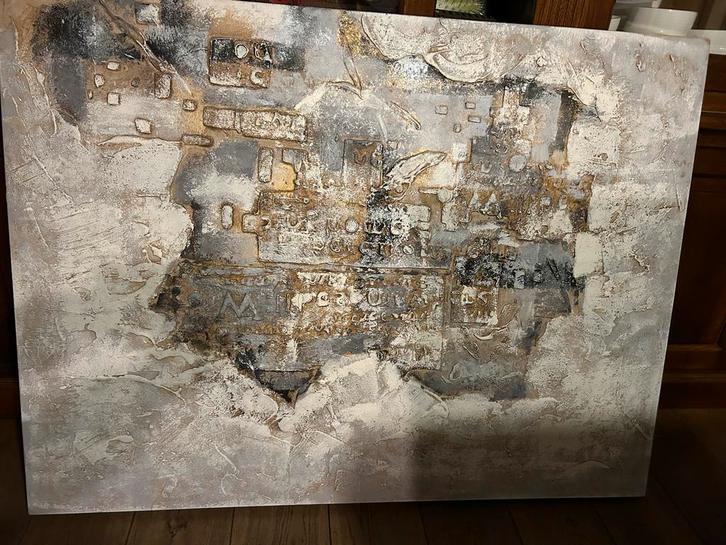 Reliëf Schilderij 120x90 cm, Antiek en Kunst, Kunst | Schilderijen | Abstract, Ophalen