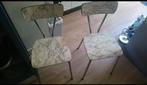 Vintage 60s 70s formica klaptafel + 2 stoelen gemarmerd., Huis en Inrichting, 60 cm of meer, Gebruikt, Rechthoekig, Hout
