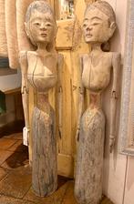 Antiek Japans bruidspaar - Houten beelden, Ophalen, Gebruikt