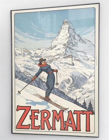 Zermatt Zwitserland vintage Reis Affiche Poster beschikbaar voor biedingen