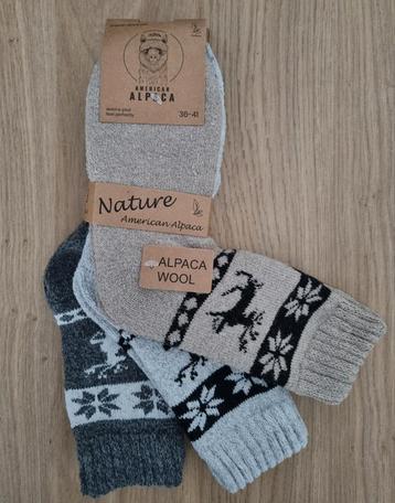 3 Paar Dikke Alpaca Wollen Sokken Winter Maat 36-41  beschikbaar voor biedingen