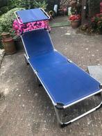 Lichtgewicht tuinbed met zonnescherm, Tuin en Terras, Ligbedden, Ophalen, Zo goed als nieuw, Aluminium