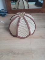 Gehaakte Vintage Lamp - Bruin & Crème, Gebruikt, 25 tot 50 cm, Crème, Ophalen of Verzenden