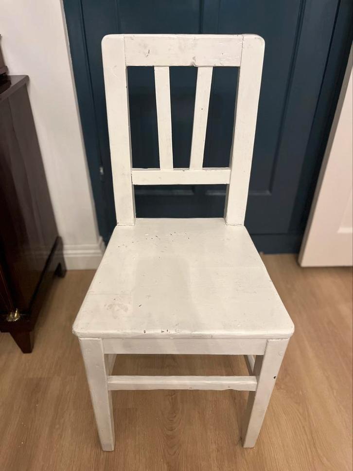 Vintage stoel, Huis en Inrichting, Stoelen, Gebruikt, Eén, Hout, Wit, Ophalen