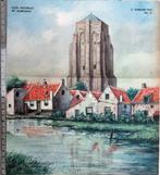 Zierikzee, afb. schilderij met toren in kleur in 1935, Gebruikt, Voor 1940, Verzenden