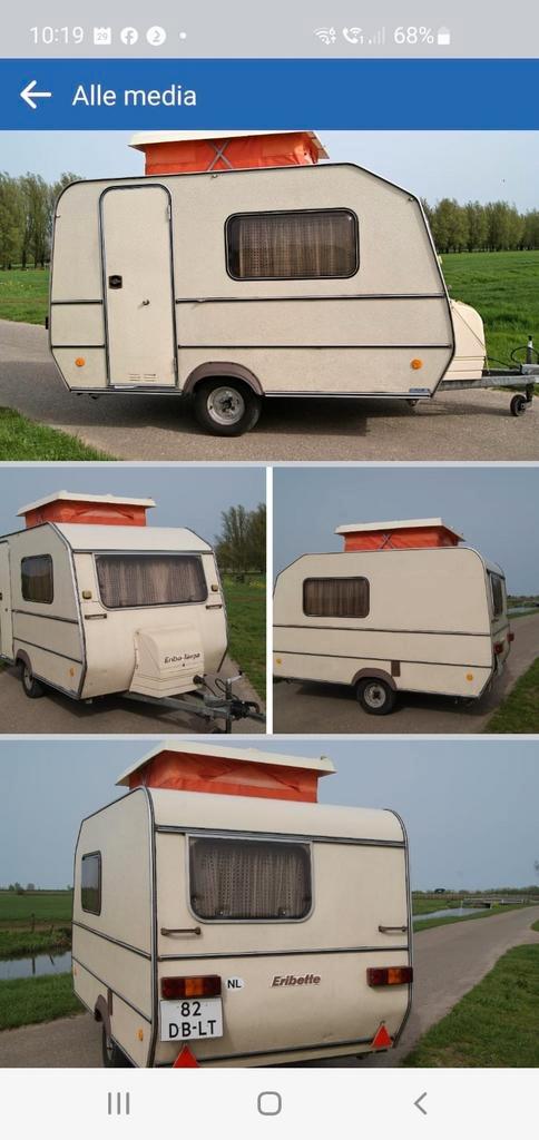 Eriba eribette, Caravans en Kamperen, Caravans, Particulier, 500 - 750 kg, Standaardzit, Eriba, Hefdak, Ophalen