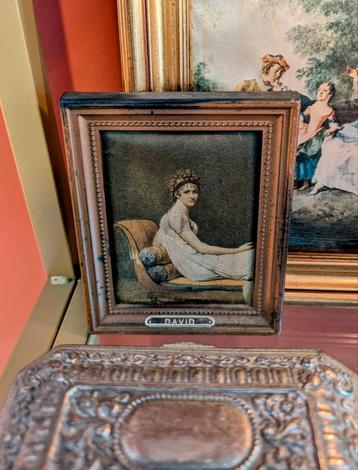 Vintage Zijdeprent Madame Récamier  beschikbaar voor biedingen