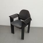 4x houten kantine stoelen / stapelstoelen met stalen frame, Ophalen, Kunststof, Gebruikt, Vier