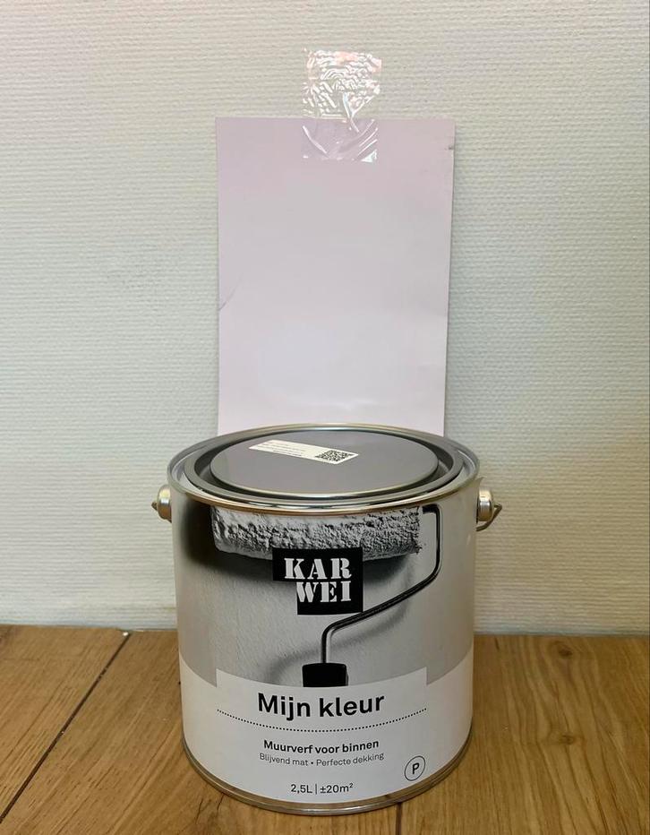 Karwei Muurverf - 2,5 Liter - Poeder Roze/Paars IGPS-1250, Doe-het-zelf en Verbouw, Verf, Beits en Lak, Nieuw, Verf, Minder dan 5 liter