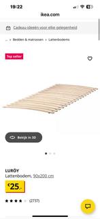 Nieuwe Ikea lattenbodem Luroy 90 x 200 cm, Huis en Inrichting, Slaapkamer | Matrassen en Bedbodems, 90 cm, Eenpersoons, Nieuw