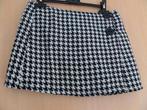 Korte pied-de-poule overslag rok maat 36 met 2 grote knopen:, Zwart, Ophalen of Verzenden, Zo goed als nieuw, Maat 36 (S)