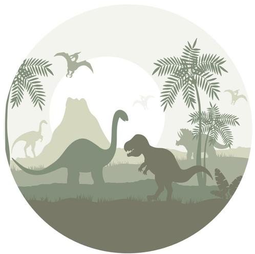 Muursticker Cirkel Dino Wereld Olijfgroen Designed4Kids, Kinderen en Baby's, Kinderkamer | Inrichting en Decoratie, Nieuw, Wanddecoratie
