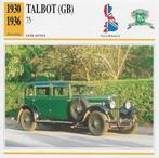 Ma6 autokaart talbot gb 75 ( 1930 - 1936 ), Ophalen of Verzenden, Gebruikt, Auto's