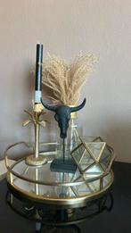Goud spiegel dienblad met woonaccessoires, Ophalen of Verzenden, Zo goed als nieuw