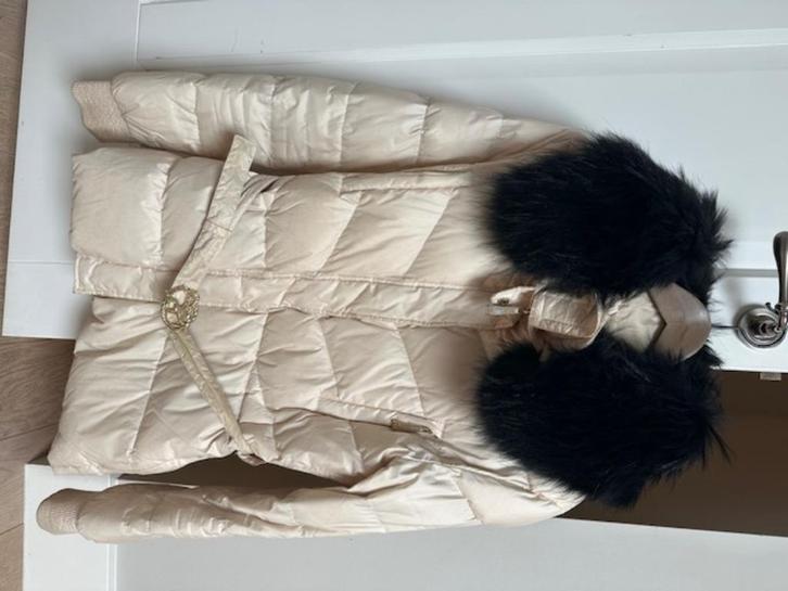 Cavalli winterjas met (echte) bont kraag maat 38, Kleding | Dames, Jassen | Winter, Gedragen, Maat 38/40 (M), Beige, Ophalen of Verzenden