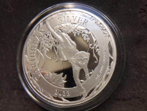 2023 Barbados - Green monkey - 1 oz silver, Postzegels en Munten, Edelmetalen en Baren, Zilver, Ophalen of Verzenden