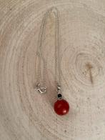 Uitverkoop! Ketting met spons koraal en onyx, 925z, Steen of Mineraal, Sierade Uitverkoop, Verzenden, 1508BD