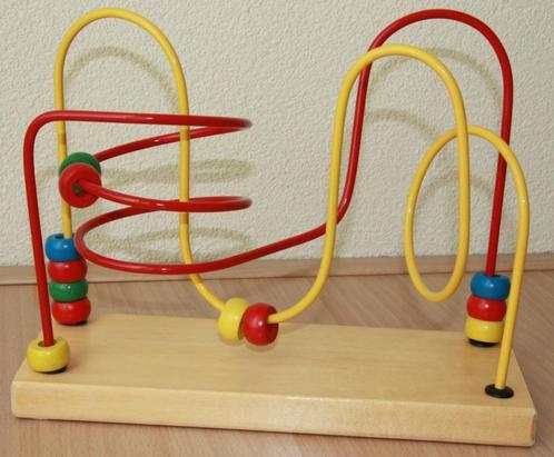 Houten kralenbaan, spiraal, Kinderen en Baby's, Speelgoed | Houten speelgoed, Gebruikt, Overige typen, Ophalen of Verzenden