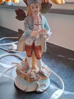 Antieke porseleinen lampen met antieke kappen, Ophalen of Verzenden