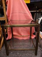 Metalen bijzettafel, 2 glasplaten, 52x52x52cm, Minder dan 55 cm, Gebruikt, Rond, Ophalen