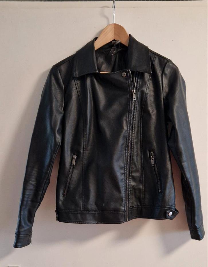 Biker Jasje Maat S - Zeeman, Kleding | Dames, Jassen | Zomer, Gedragen, Maat 36 (S), Zwart, Ophalen of Verzenden